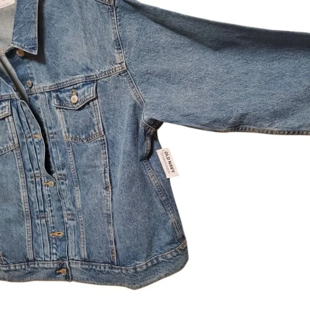 NWT Denim Jacket Old Navy Relaxed Classic XXL Birdie - Picture 8 of 14